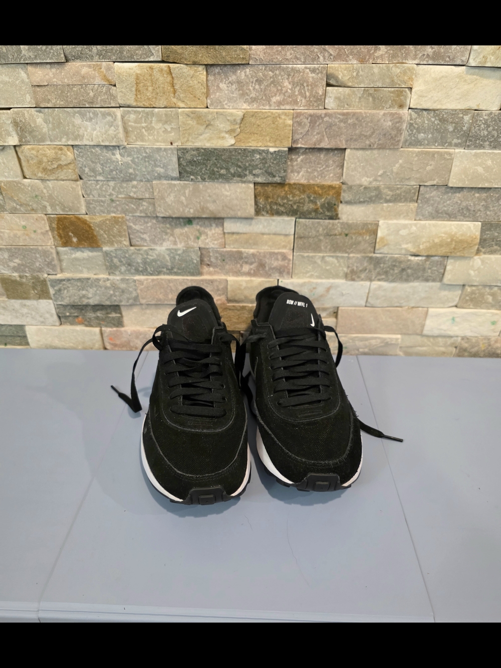 Nike Black Waffle One  Low-Top Sneakers